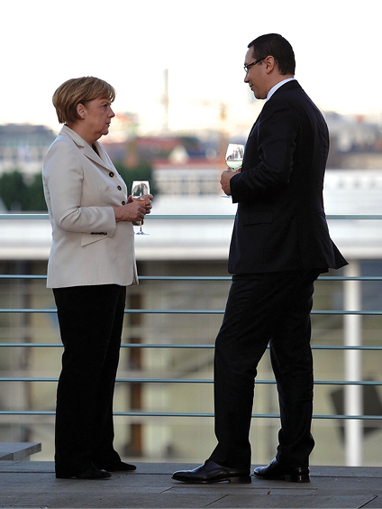 Romania PM Ponta with German Chancellor Angela Merkel